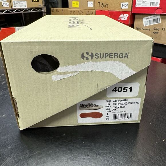 Superga 2750 Light Leopard Print Womens Canvas Trainers Sz 6 - Picture 9 of 9